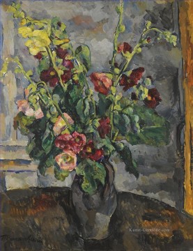 Blumen Werke - STILLLEBEN MIT HOLLYHOCKS Petr Petrovich Konchalovsky Blumenimpressionismus